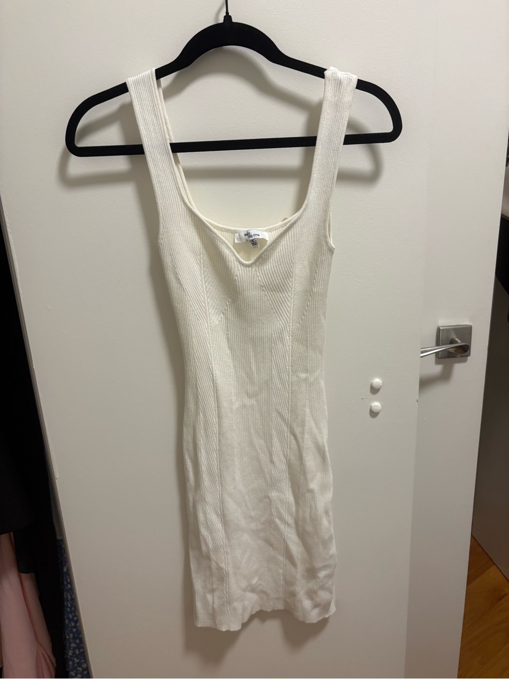 Sleeveless Ribbed Mini Dress in Cream